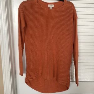 Pastel orange knit sweater, long